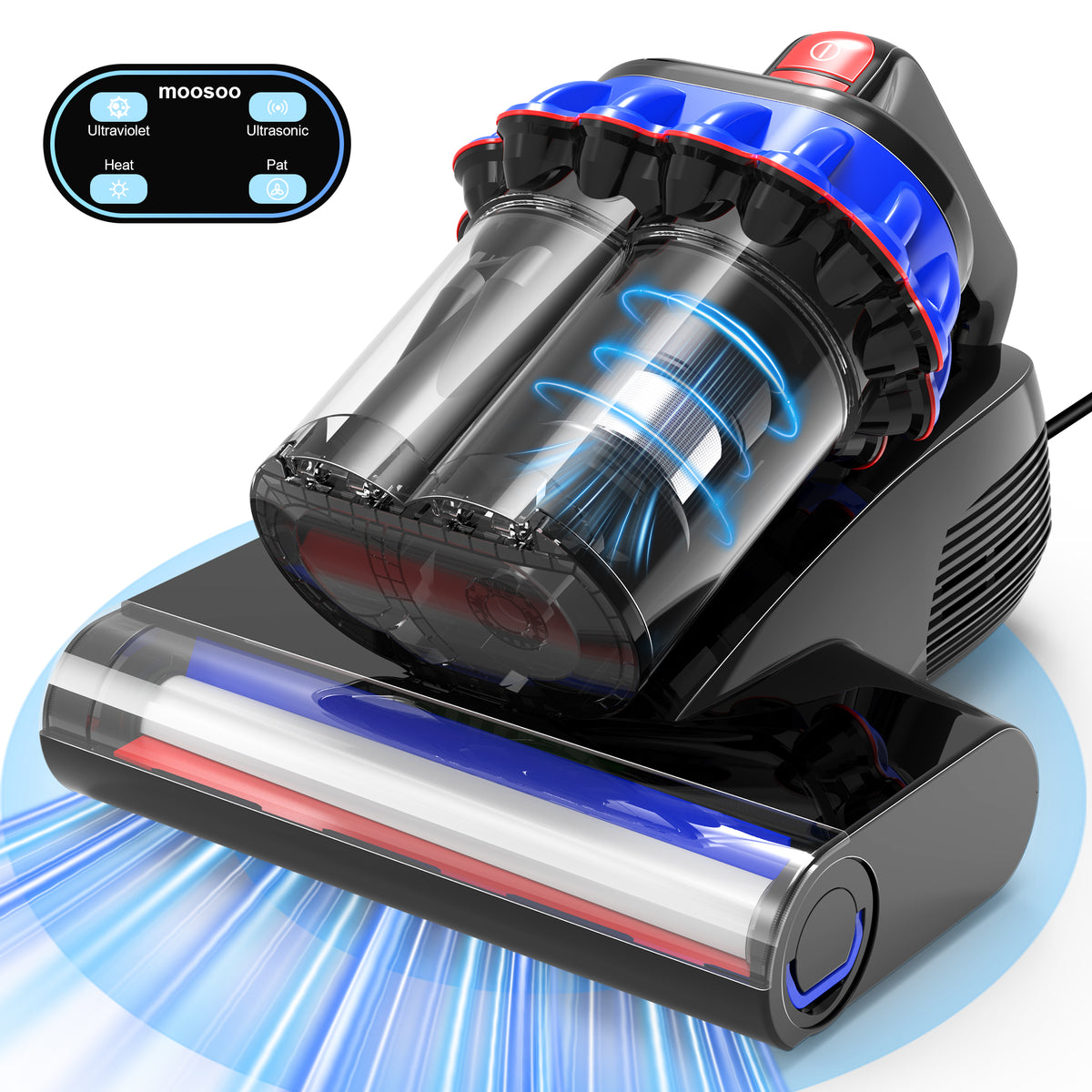 Maircle Mattress Vacuum Cleaner with UV Light, 16Kpa Ultrasonic Bed Vacuum with LED Display, Multiple Filtration Handheld Vacuum for Bed, Couch