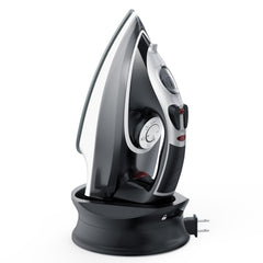 1500W Cordless Steam Iron, Quick-Charge Base with Carry Lock ,Non-Stick Ceramic Soleplate,Anti-Drip,Adjustable Temperature