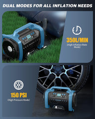 Maircle AC/DC Tire Inflator, 3 in 1 Portable Air Compressor for Car Tires with Auto Shut-off, LED Light, 150PSI Air Pump for Cars, Balls, Motorcycles