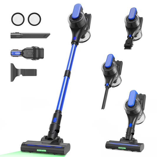 Maircle Cordless Stick Vacuum, 55-Min Runtime, 36KPA Power Suction, LED Headlight Brush, for Hard Floors & Carpets (Blue)