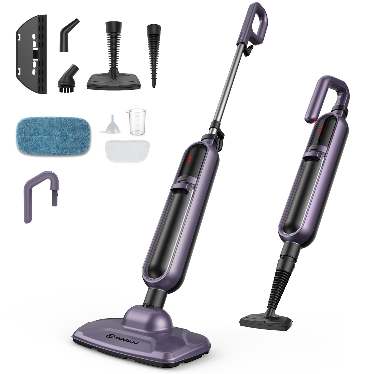 Maircle All-in-1 Detachable Steam Mop Cleaner, 17oz Large Capacity Water Tank, Multi-Surface Use for Hardwood, Tile, Grout & Furniture