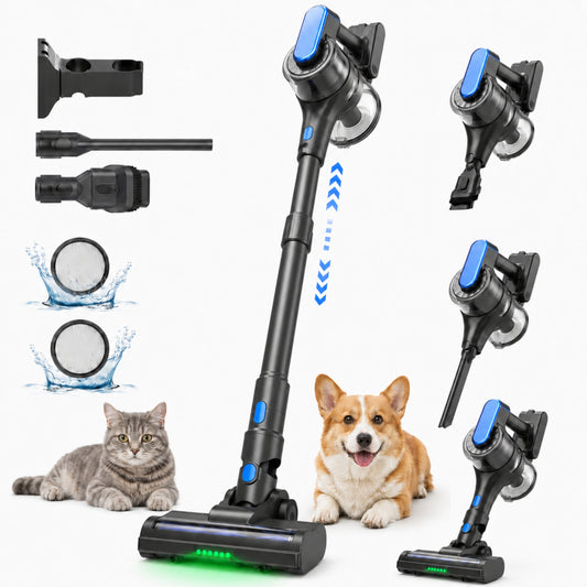 VACFORE Cordless Vacuum Cleaners, Strong Suction Vacuum Cleaner for Carpet, Hardwood Floor