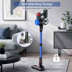 Maircle Self Standing Cordless Vacuum, 550W/45Kpa Vacuum Cleaner for Home, 50Min Stick Vacuum with LED Display, Lightweight Wireless Vacuum Rechargeable for Carpet Pet Hair