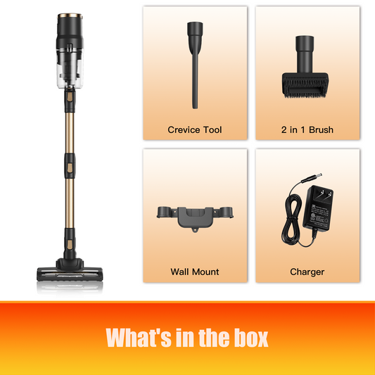Lightweight Cordless Vacuum Cleaner, Stick Vacuum Cleaner for Carpet & Woodfloor