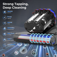 Maircle Mattress Vacuum Cleaner with UV Light, 16Kpa Ultrasonic Bed Vacuum with LED Display, Multiple Filtration Handheld Vacuum for Bed, Couch