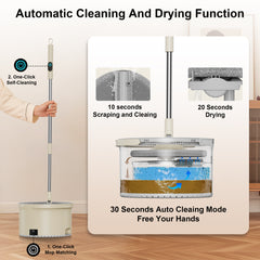 Maircle Electric Spin Mop with Auto Wash & Dry System, Hands-Free Self-Cleaning Bucket, Adjustable Handle & 360° Rotation, for Tile, Hardwood, Laminate Floors