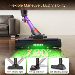 Maircle Cordless Stick Vacuum Cleaner, Power Suction, Headlight Motorized Brush, Lightweight for Hard Floor, Carpet Pet Hair