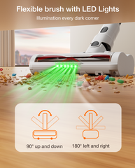 Lightweight Vacuum Cleaner, 6-in-1 Cordless Stick Vacuum Cleaner,Ideal for Hardfloors