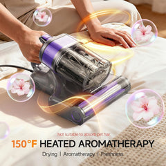 Maircle Mattress Vacuum Cleaner with UV Light, Bed Vacuum with Dust Detection, 18KPa Handheld Vacuum with LED Display, 40,000 Beats/Min Tapping, 150°F Heat, HEPA Filter for Bed, Couch
