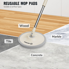 Maircle Electric Spin Mop with Auto Wash & Dry System, Hands-Free Self-Cleaning Bucket, Adjustable Handle & 360° Rotation, for Tile, Hardwood, Laminate Floors