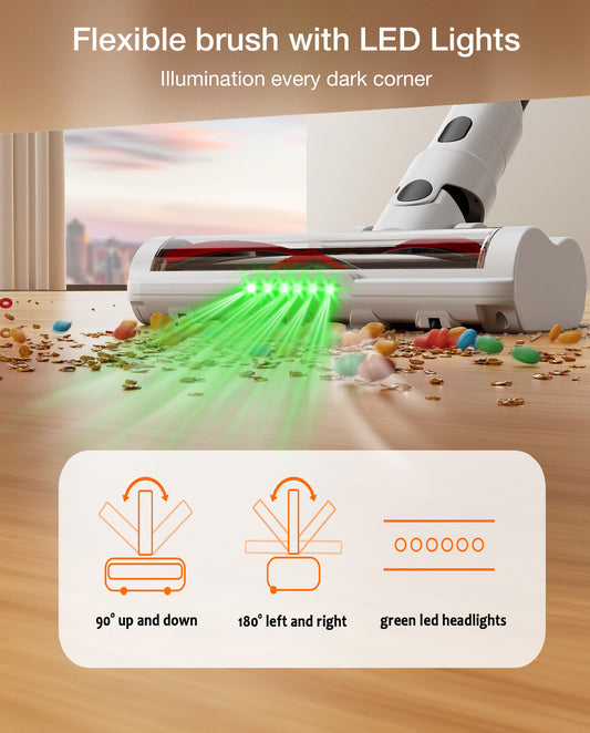 Lightweight Vacuum Cleaner, 6-in-1 Cordless Stick Vacuum Cleaner,Ideal for Hardfloors