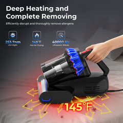 Maircle Mattress Vacuum Cleaner with UV Light, 16Kpa Ultrasonic Bed Vacuum with LED Display, Multiple Filtration Handheld Vacuum for Bed, Couch