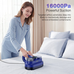 Maircle Mattress Vacuum Cleaner, 16Kpa Suction Corded Bed Vacuum With UV-C Light, Ultrasonic & High Heating, 500W Powerful Double-Cup Handheld Vacuum for Bed, Sofa, Couch