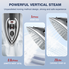 1500W Cordless Steam Iron, Quick-Charge Base with Carry Lock ,Non-Stick Ceramic Soleplate,Anti-Drip,Adjustable Temperature
