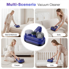 Maircle Mattress Vacuum Cleaner, 16Kpa Suction Corded Bed Vacuum With UV-C Light, Ultrasonic & High Heating, 500W Powerful Double-Cup Handheld Vacuum for Bed, Sofa, Couch