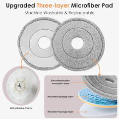 Maircle Electric Spin Mop with Auto Wash & Dry System, Hands-Free Self-Cleaning Bucket, Adjustable Handle & 360° Rotation, for Tile, Hardwood, Laminate Floors