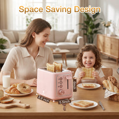 Maircle 2 Slice Toaster, Bread Toaster With Extra Wide Slots,6 Browning Settings, Defrost/Cancel/Bagel Button For Bagels, Waffles, Bread