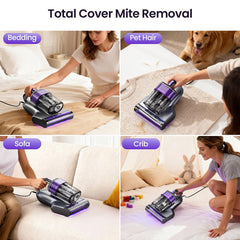 Maircle Mattress Vacuum Cleaner with UV Light, Bed Vacuum with Dust Detection, 18KPa Handheld Vacuum with LED Display, 40,000 Beats/Min Tapping, 150°F Heat, HEPA Filter for Bed, Couch