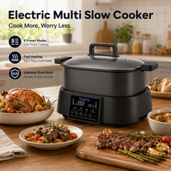 Maircle Digital Programmable Slow Cooker, 6.5Qt Large Multi-cooker with Timer, Temp Control