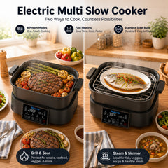 Maircle Digital Programmable Slow Cooker, 6.5Qt Large Multi-cooker with Timer, Temp Control