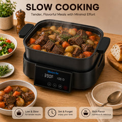 Maircle Digital Programmable Slow Cooker, 6.5Qt Large Multi-cooker with Timer, Temp Control