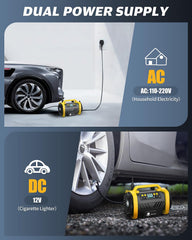 Maircle AC/DC Tire Inflator, 3 in 1 Portable Air Compressor for Car Tires with Auto Shut-off, LED Light, 150PSI Air Pump for Cars, Balls, Motorcycles