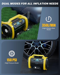 Maircle AC/DC Tire Inflator, 3 in 1 Portable Air Compressor for Car Tires with Auto Shut-off, LED Light, 150PSI Air Pump for Cars, Balls, Motorcycles