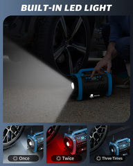 Maircle AC/DC Tire Inflator, 3 in 1 Portable Air Compressor for Car Tires with Auto Shut-off, LED Light, 150PSI Air Pump for Cars, Balls, Motorcycles