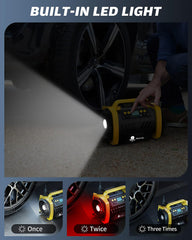 Maircle AC/DC Tire Inflator, 3 in 1 Portable Air Compressor for Car Tires with Auto Shut-off, LED Light, 150PSI Air Pump for Cars, Balls, Motorcycles