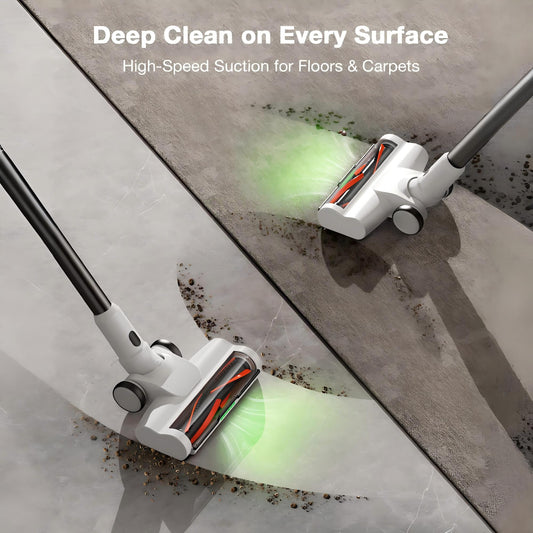 Maircle Cordless Vacuum, 36Kpa Powerful Suction, 40mins Runtime, Anti Tangle LED Headlight Brushless, Lightweight Self-Standing Stick Vacuum Cleaner for Pet Hair, Carpet, Hard Floor