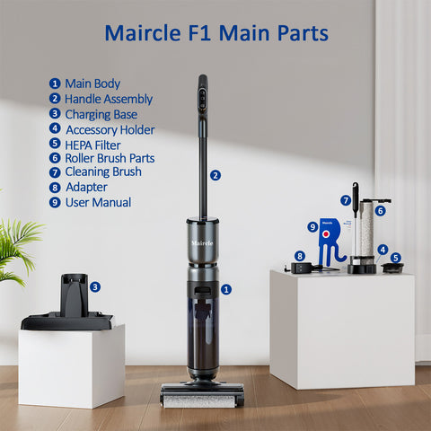 Maircle F1 Vacuum Parts, Roller Brush Parts, HEPA Filter and other accessories